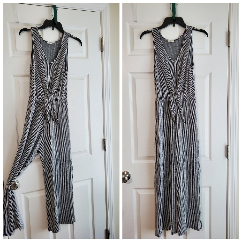 Black and White Stripped Jumpsuit